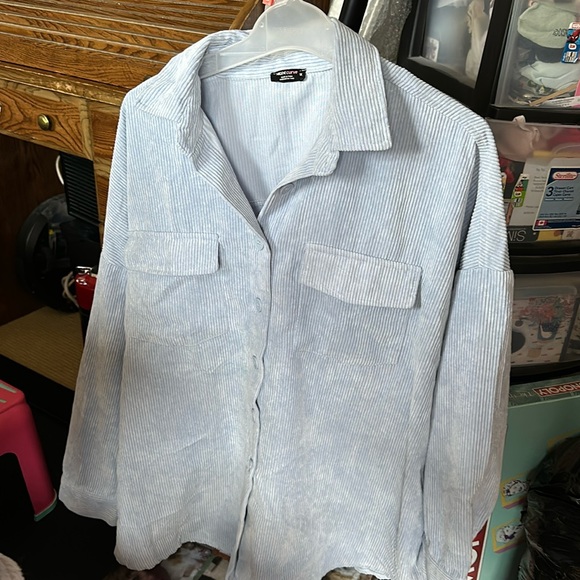 Blue corduroy shirt for women. From Ardene curve size one X lightly worn lik - Picture 1 of 1